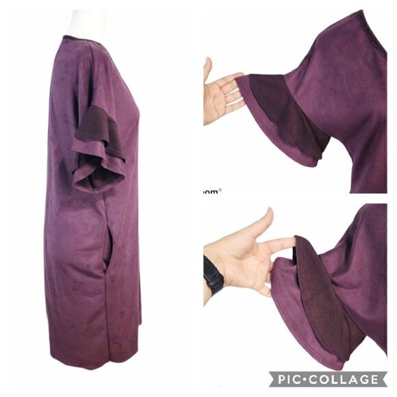 Bluheaven Boho Purple Matted Velvet Tunic Dress S - Picture 5 of 15